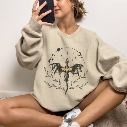 Dragon Rider Sweatshirt | Romantasy Cotton - blend Crewneck