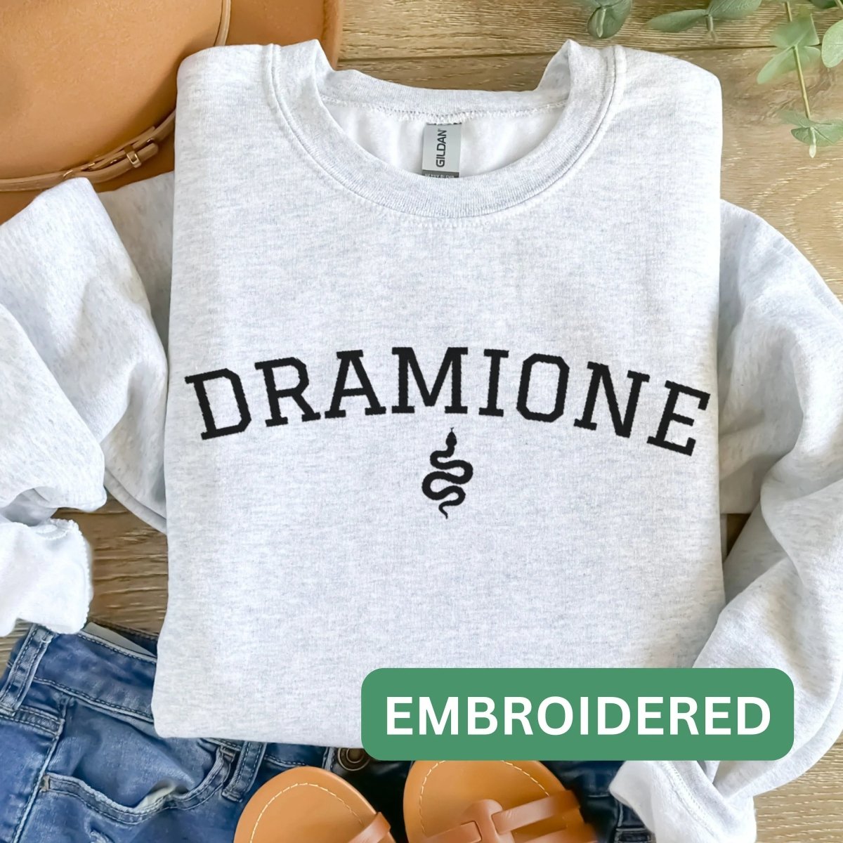Dramione Fanfic Sweatshirt | Embroidered Cotton Blend Crewneck