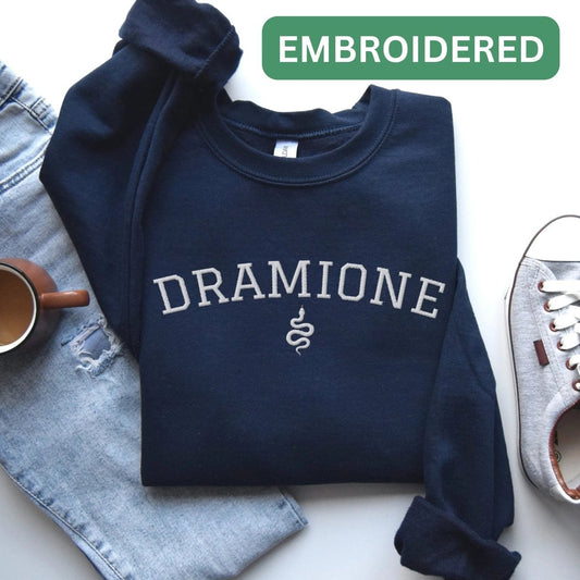 Dramione Fanfic Sweatshirt | Embroidered Cotton Blend Crewneck