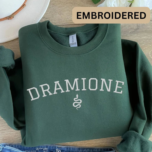 Dramione Fanfic Sweatshirt | Embroidered Cotton Blend Crewneck
