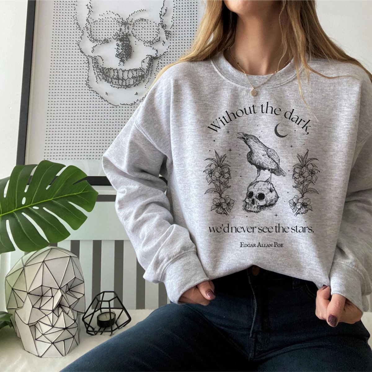 Edgar Allan Poe Sweatshirt | Dark Academia Cotton Blend Crewneck