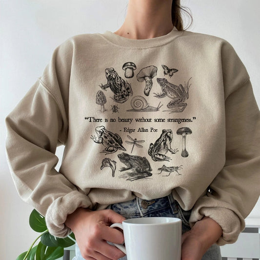 Edgar Allan Poe Sweatshirt | Goblincore Cotton Blend Crewneck
