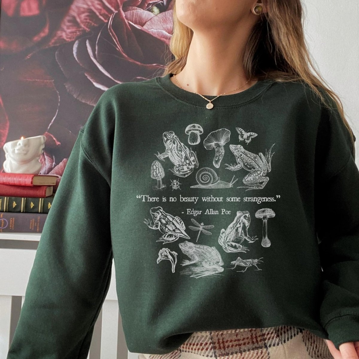 Edgar Allan Poe Sweatshirt | Goblincore Cotton Blend Crewneck