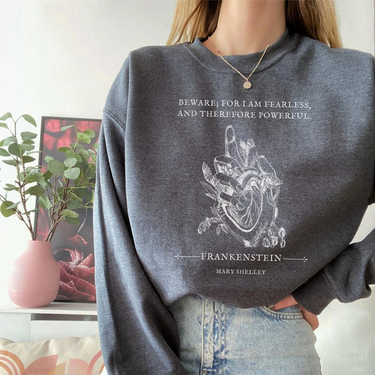 Frankenstein Quote Sweatshirt | Dark Academia Cotton Blend Crewneck