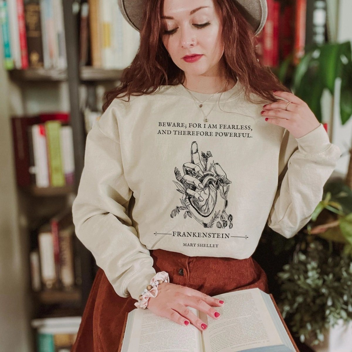 Frankenstein Quote Sweatshirt | Dark Academia Cotton Blend Crewneck