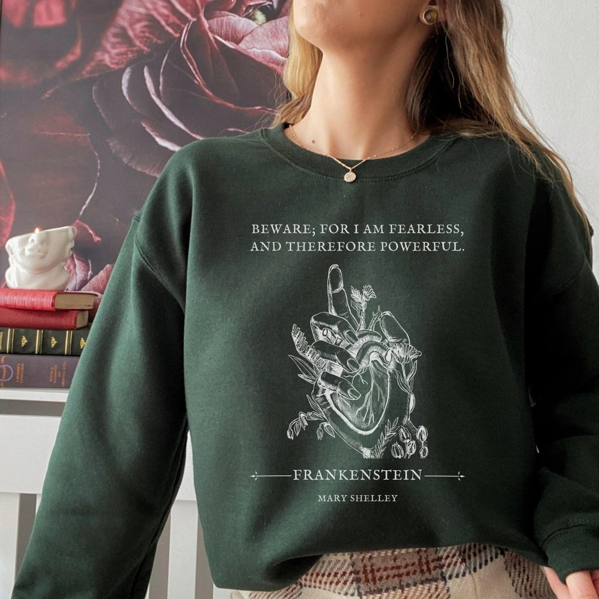 Frankenstein Quote Sweatshirt | Dark Academia Cotton Blend Crewneck