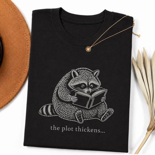 Funny Bookish Raccoon Tee