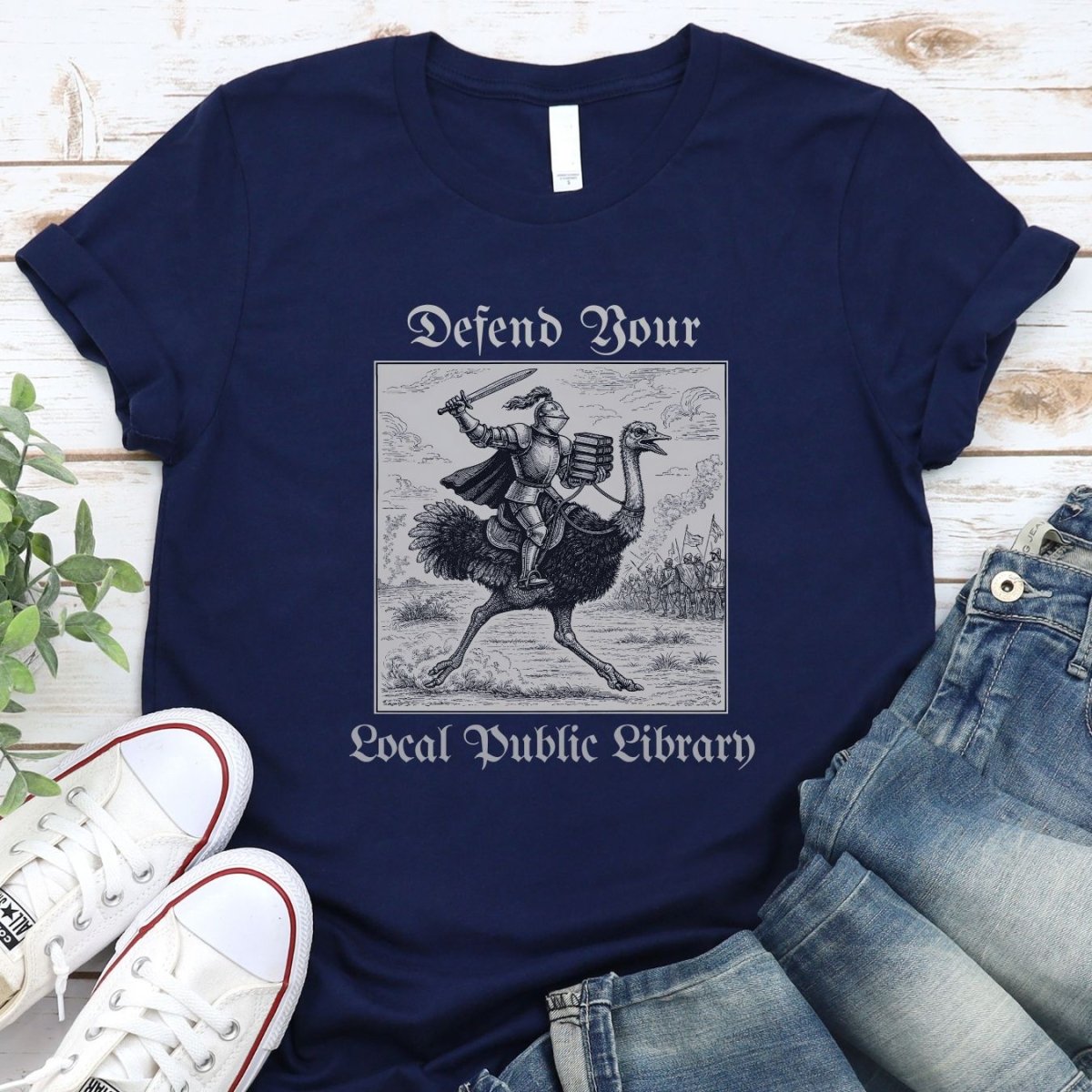 Funny Defend Library Tee