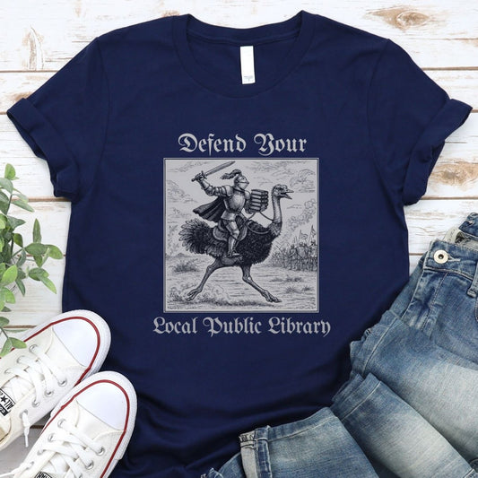 Funny Defend Library Tee