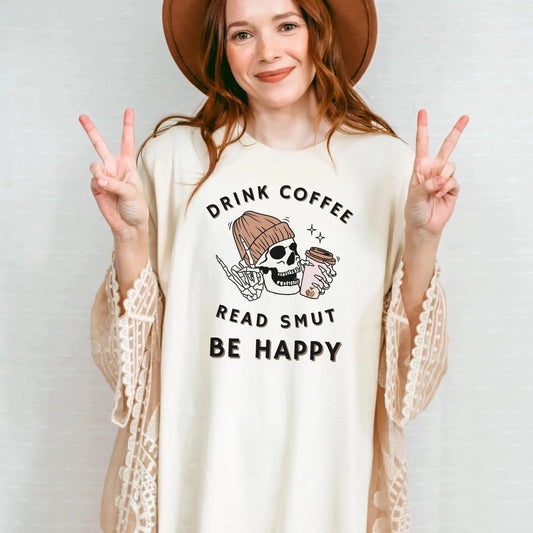 Funny Smut Coffee Shirt | Book Lover Soft 100% Cotton Tee