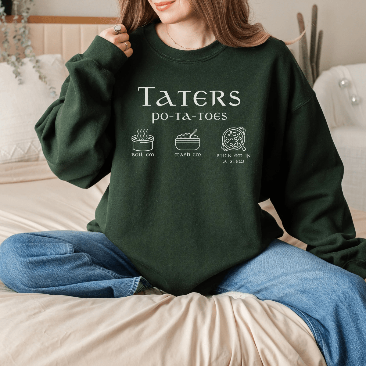 Funny Taters Sweatshirt | Fantasy Cotton Blend Crewneck