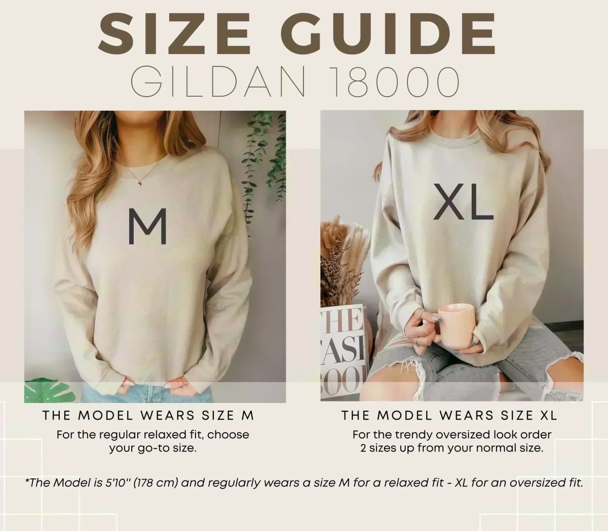 gildan 18000 size guide