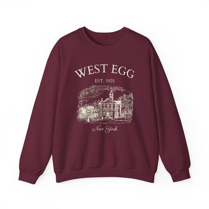 Great Gatsby West Egg Sweatshirt | Book Lover Cotton Blend Crewneck