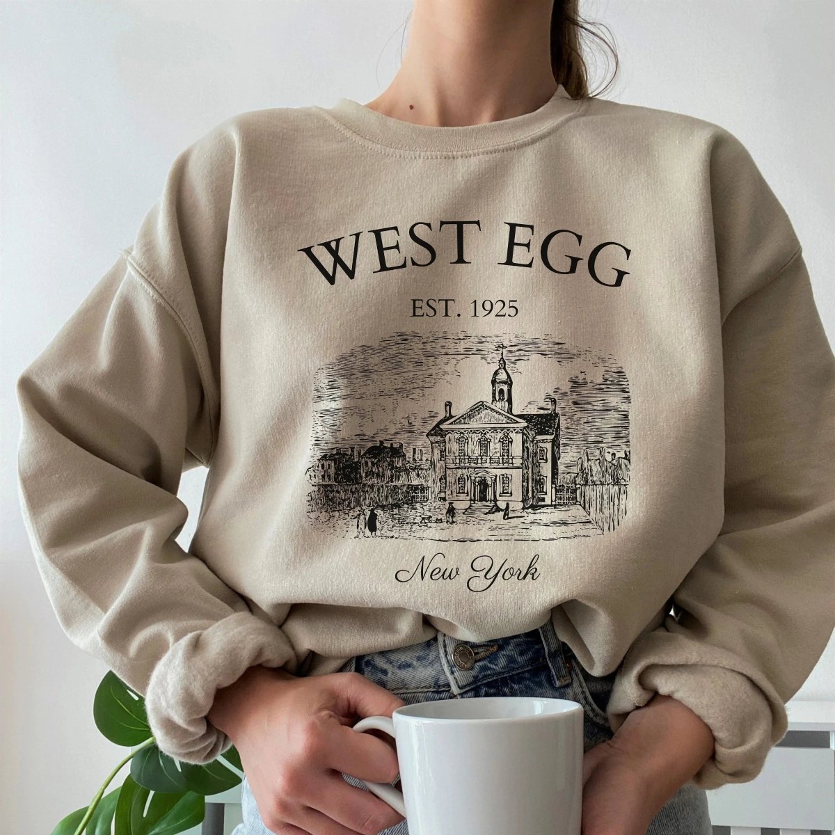 Great Gatsby West Egg Sweatshirt | Book Lover Cotton Blend Crewneck