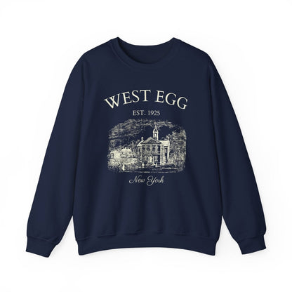Great Gatsby West Egg Sweatshirt | Book Lover Cotton Blend Crewneck