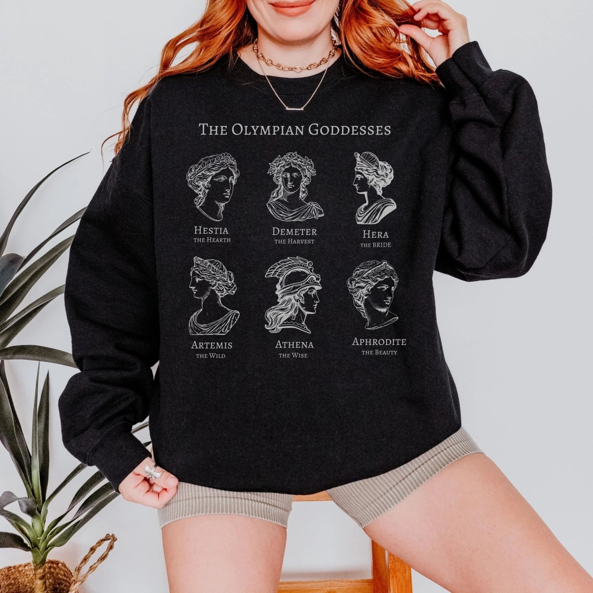 Greek Goddess Sweatshirt | Greek Myth Cotton Blend Crewneck