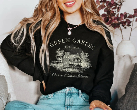 Green Gables Sweatshirt | Book Lover Cotton Blend Crewneck