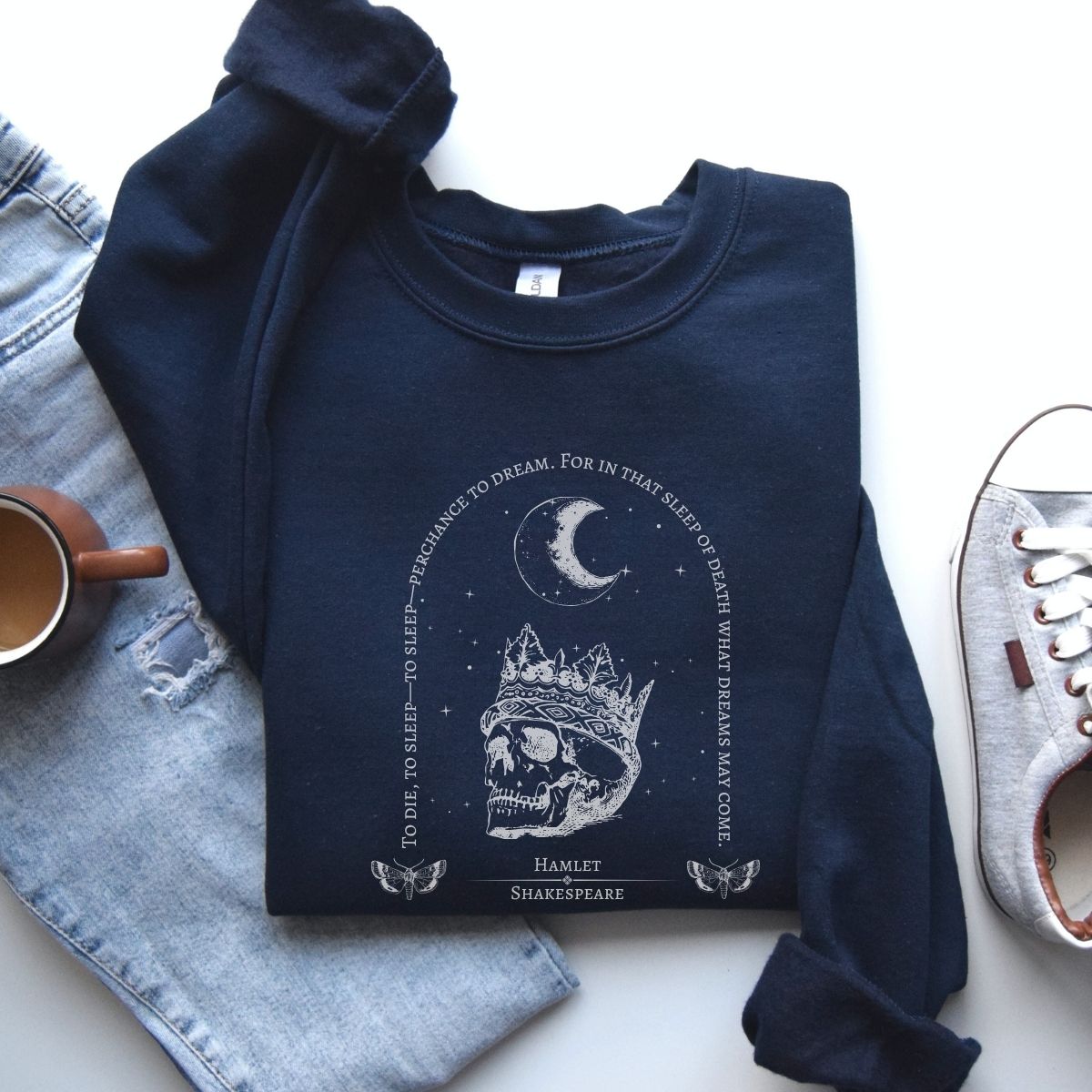 Hamlet Shakespeare Sweatshirt | Dark Academia Cotton Blend Crewneck