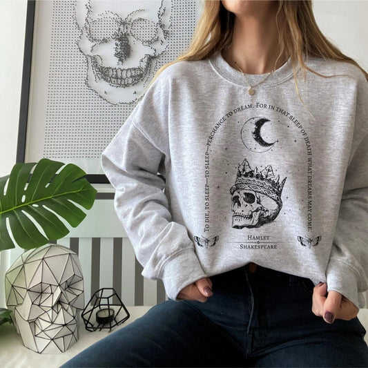 Hamlet Shakespeare Sweatshirt | Dark Academia Cotton Blend Crewneck