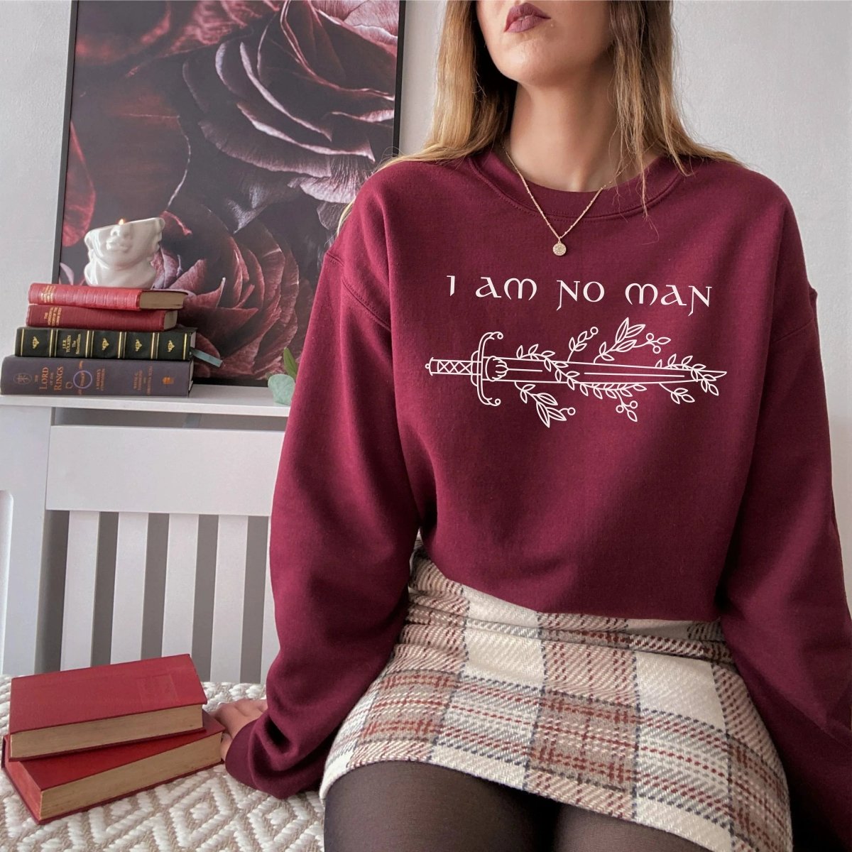 I Am No Man Sweatshirt | Fantasy Cotton Blend Crewneck