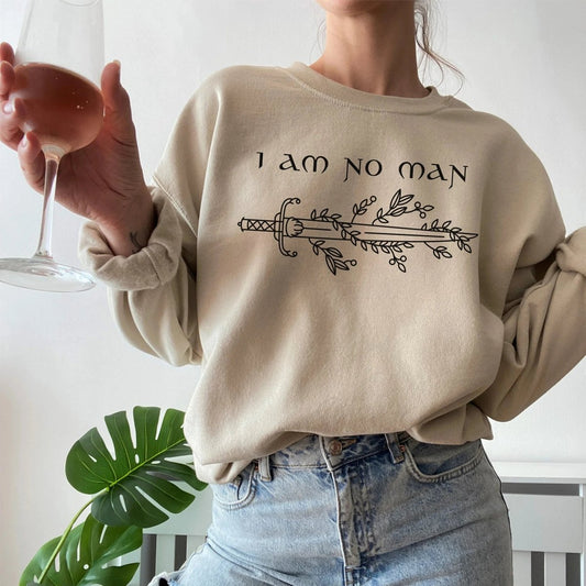 I Am No Man Sweatshirt | Fantasy Cotton Blend Crewneck