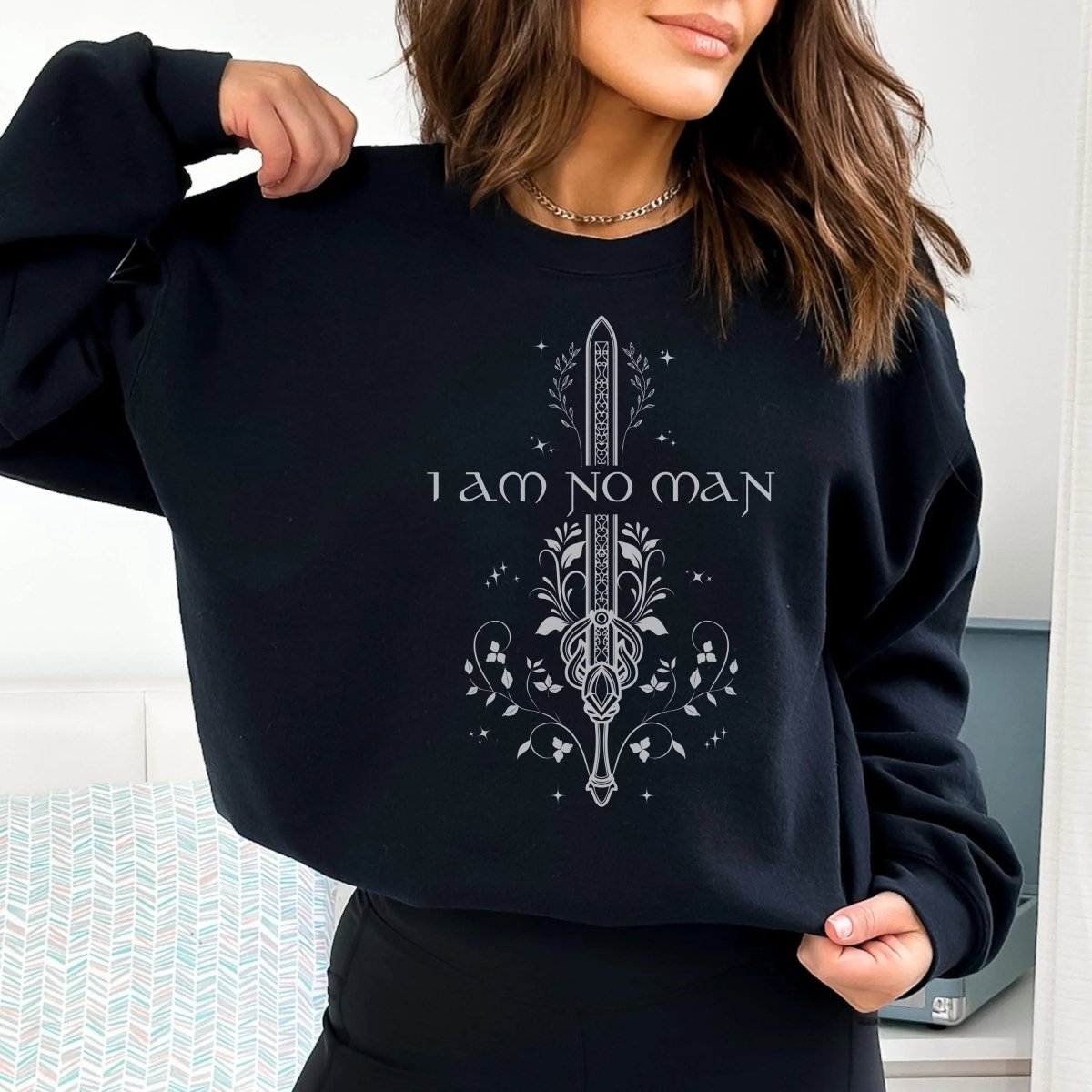 I Am No Man Sweatshirt | Fantasy Cotton Blend Crewneck