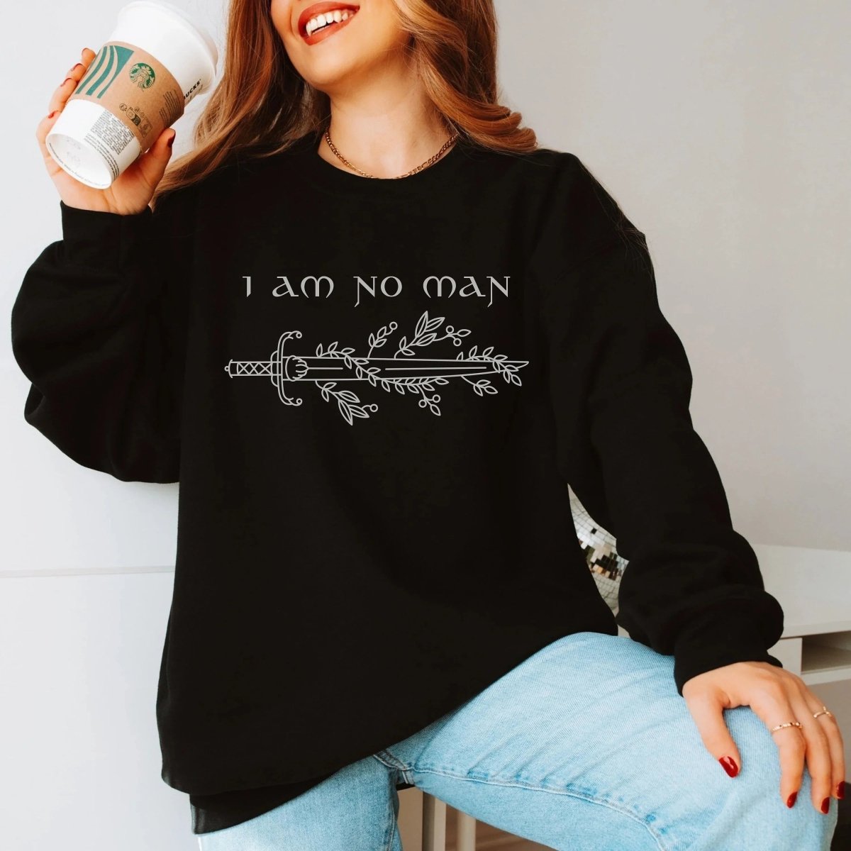 I Am No Man Sweatshirt | Fantasy Cotton Blend Crewneck