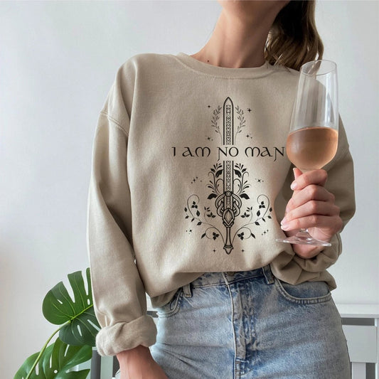 I Am No Man Sweatshirt | Fantasy Cotton Blend Crewneck