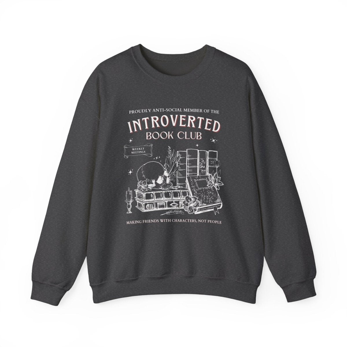 Introvert Book Club Sweatshirt | Book Lover Cotton Blend Crewneck