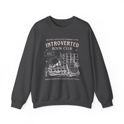 Introvert Book Club Sweatshirt | Book Lover Cotton Blend Crewneck