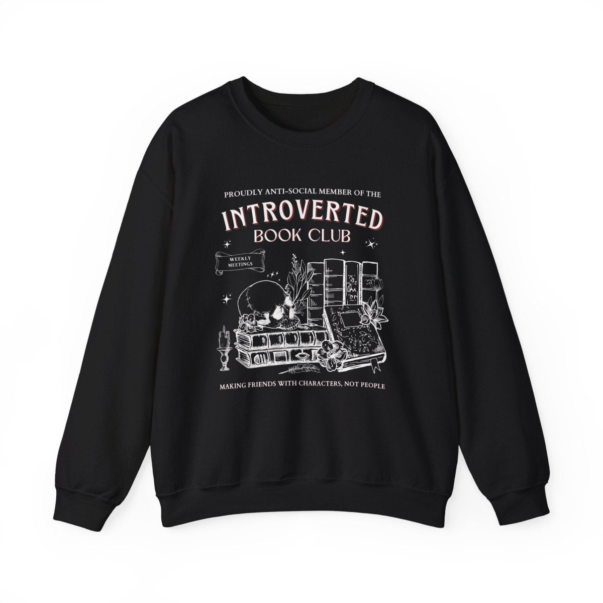 Introvert Book Club Sweatshirt | Book Lover Cotton Blend Crewneck