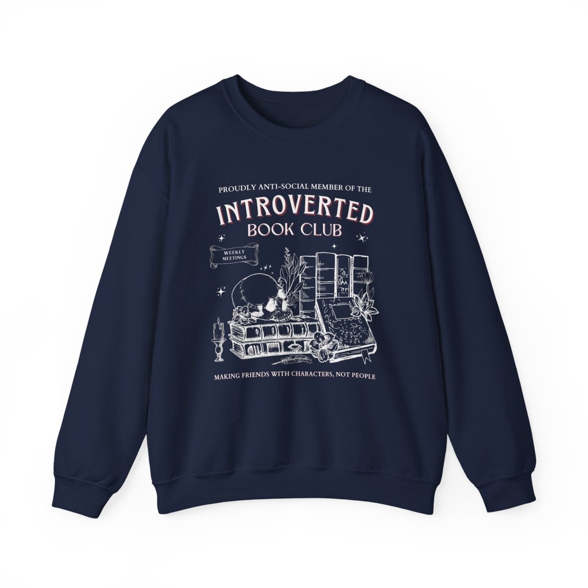 Introvert Book Club Sweatshirt | Book Lover Cotton Blend Crewneck