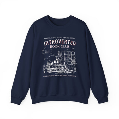 Introvert Book Club Sweatshirt | Book Lover Cotton Blend Crewneck
