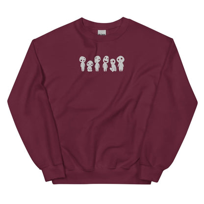 Japanese Tree Spirit Sweatshirt | Embroidered Cotton Blend Crewneck