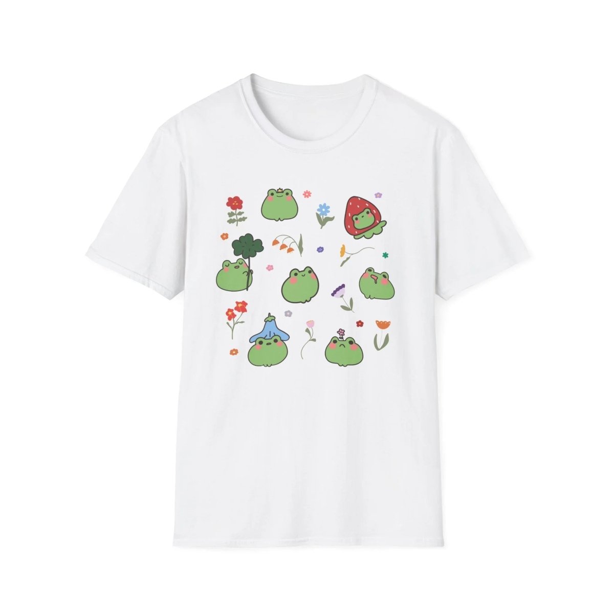 Kawaii Anime Frog Shirt | Cute Cottagecore Soft 100% Cotton Tee