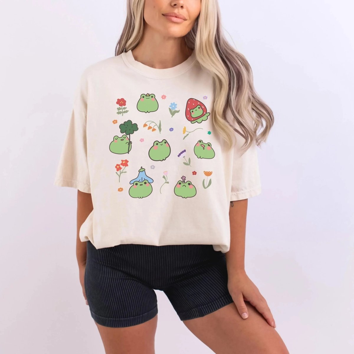 Kawaii Anime Frog Shirt | Cute Cottagecore Soft 100% Cotton Tee