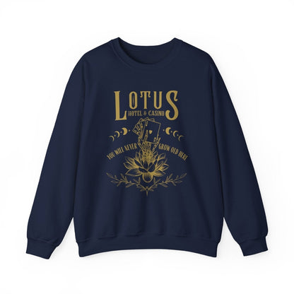 Lotus Hotel and Casino Sweatshirt | Fantasy Cotton Blend Crewneck