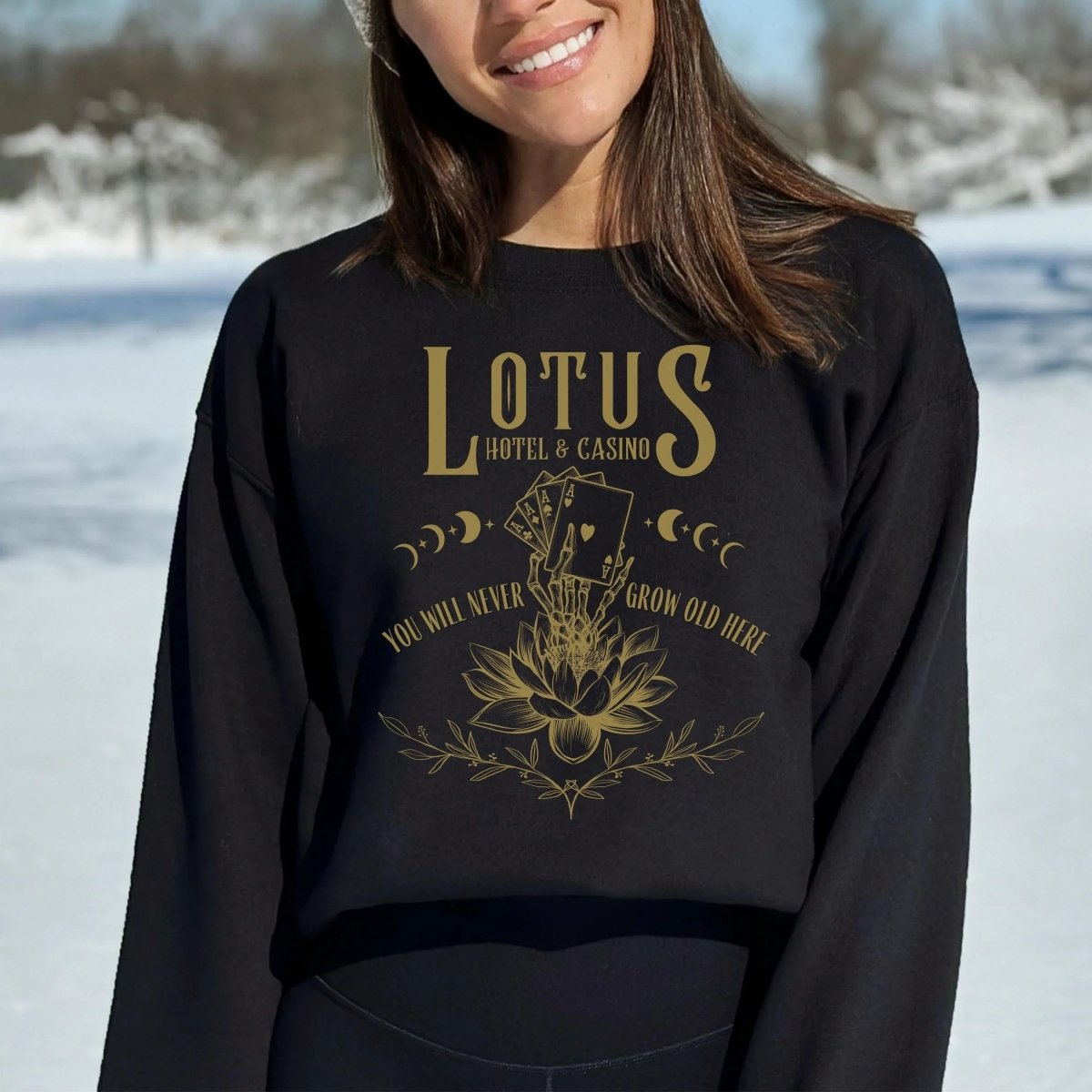 Lotus Hotel and Casino Sweatshirt | Fantasy Cotton Blend Crewneck