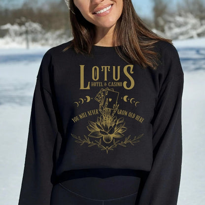 Lotus Hotel and Casino Sweatshirt | Fantasy Cotton Blend Crewneck