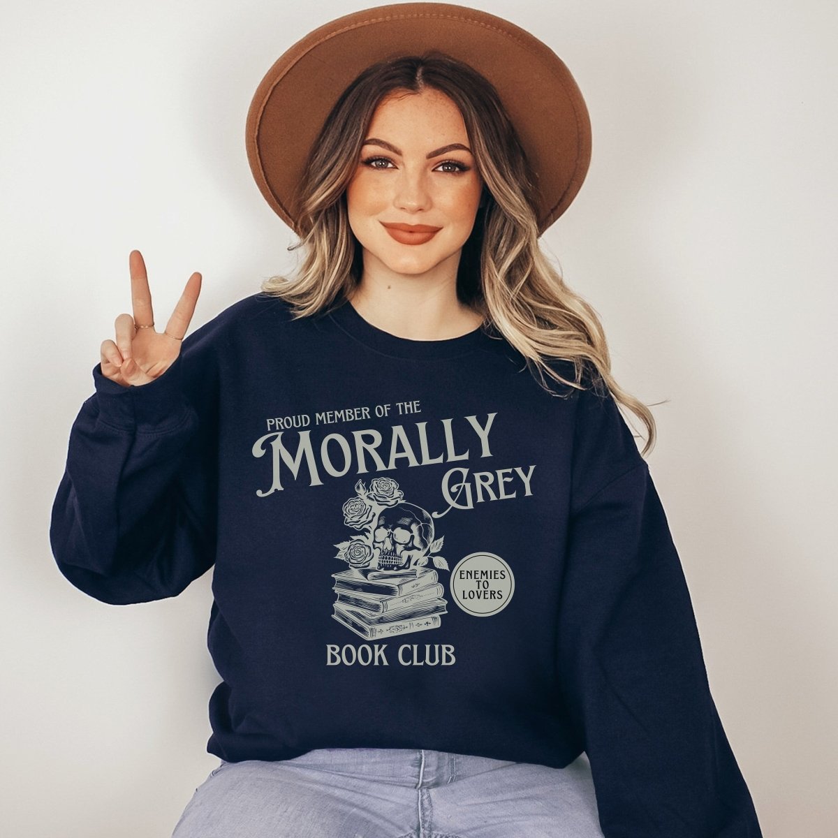 Morally Grey Book Club Sweatshirt | Book Lover Cotton Blend Crewneck