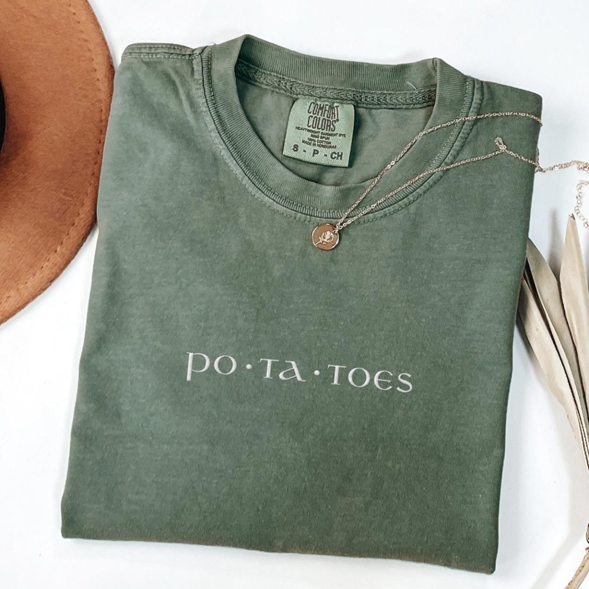 Po ta toes Embroidered Shirt | Fantasy Comfort Colors® 100% Cotton Tee