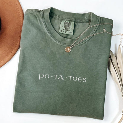 Po ta toes Embroidered Shirt | Fantasy Comfort Colors® 100% Cotton Tee