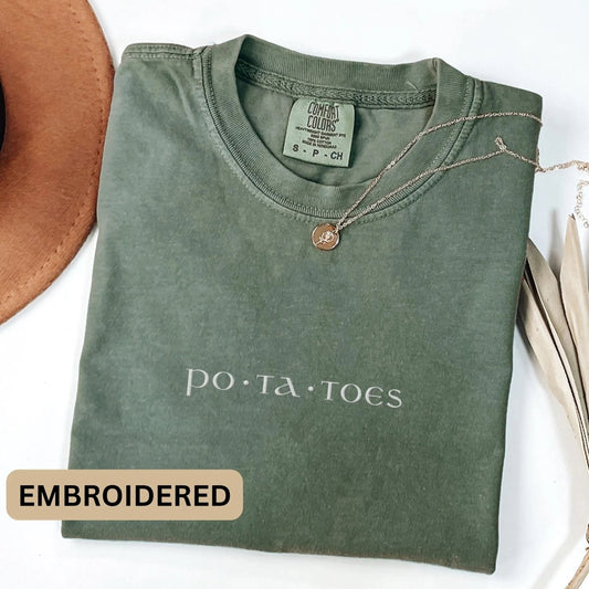 Po ta toes Embroidered Shirt | Fantasy Comfort Colors® 100% Cotton Tee