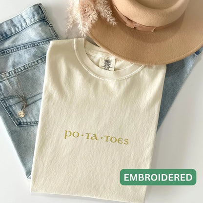 Po ta toes Embroidered Shirt | Fantasy Comfort Colors® 100% Cotton Tee