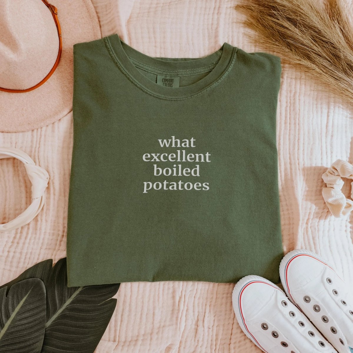 Pride and Prejudice Boiled Potatoes Shirt | Embroidered Cotton Tee