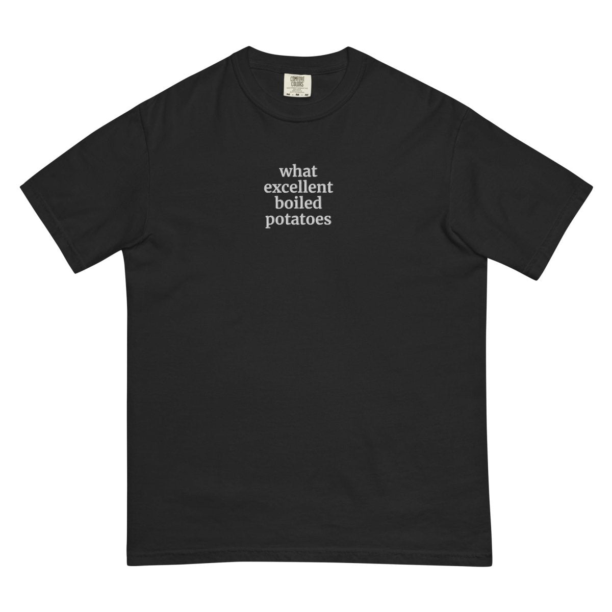 Pride and Prejudice Boiled Potatoes Shirt | Embroidered Cotton Tee