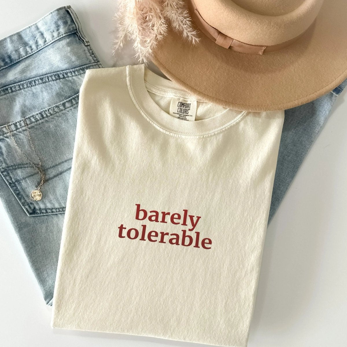 Pride and Prejudice Embroidered Shirt | Barely Tolerable Cotton Tee