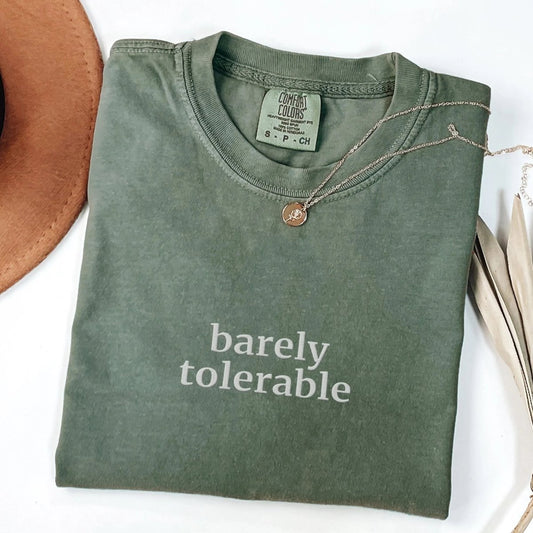 Pride and Prejudice Embroidered Shirt | Barely Tolerable Cotton Tee
