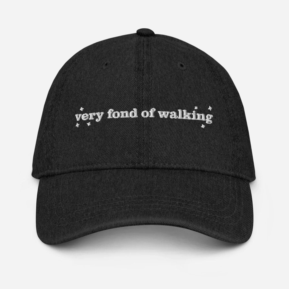 Pride and Prejudice Fond of Walking Hat | Embroidered Denim Cap