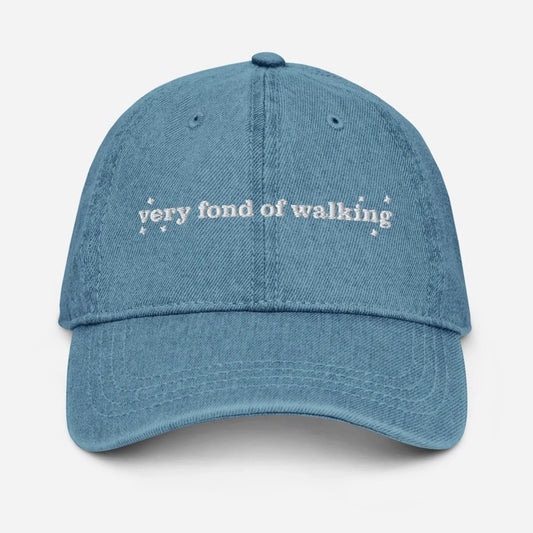 Pride and Prejudice Fond of Walking Hat | Embroidered Denim Cap
